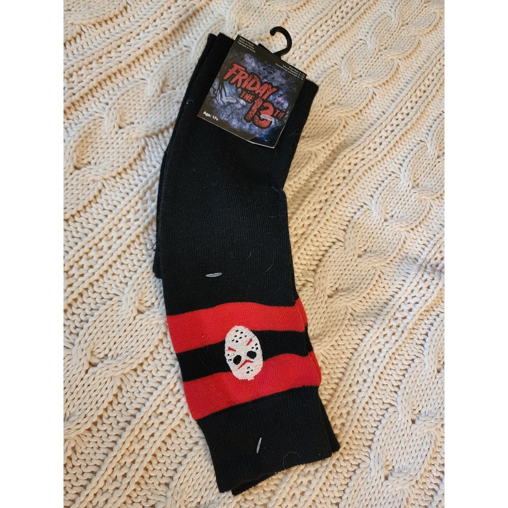 HYP Friday the 13th Jason Voorhees Crew Socks NWT One Size 4-10